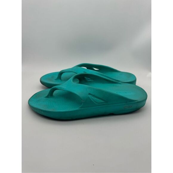 OOFOS OOriginal Impact Absorption Recovery Sandals Teal M9-W11 - Picture 3 of 6
